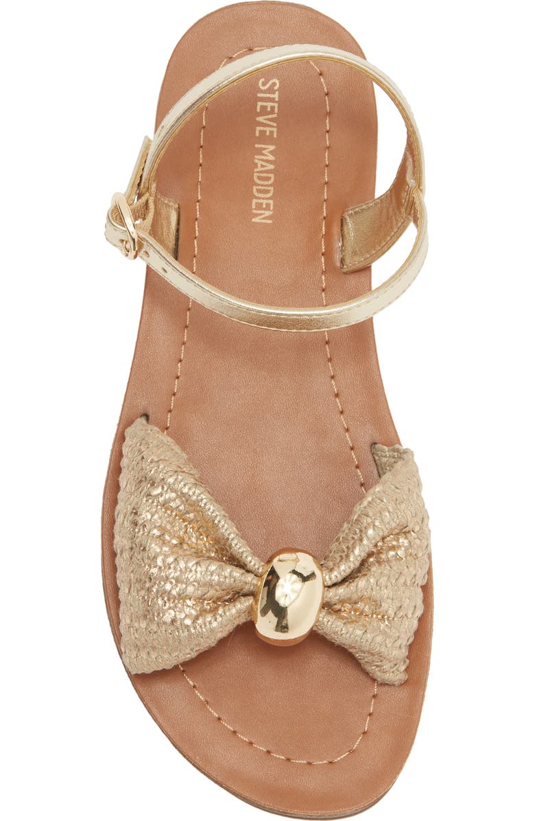 Steve Madden Kids' Tangle Ankle Strap Flat Sandal, Alternate, color, Gold