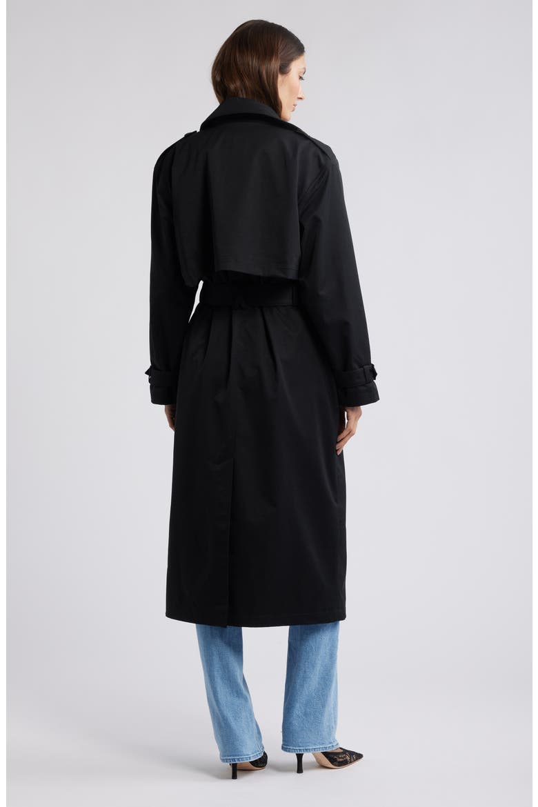 Belted Trench Coat, Alternate, color, BLACK