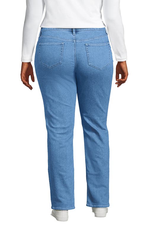 LANDS' END LANDS' END RECOVER MID RISE STRAIGHT LEG BLUE JEANS