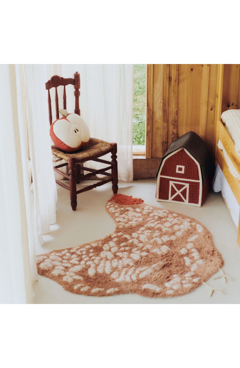 Lorena Canals Washable Rug Chicken, Alternate, color, Brown