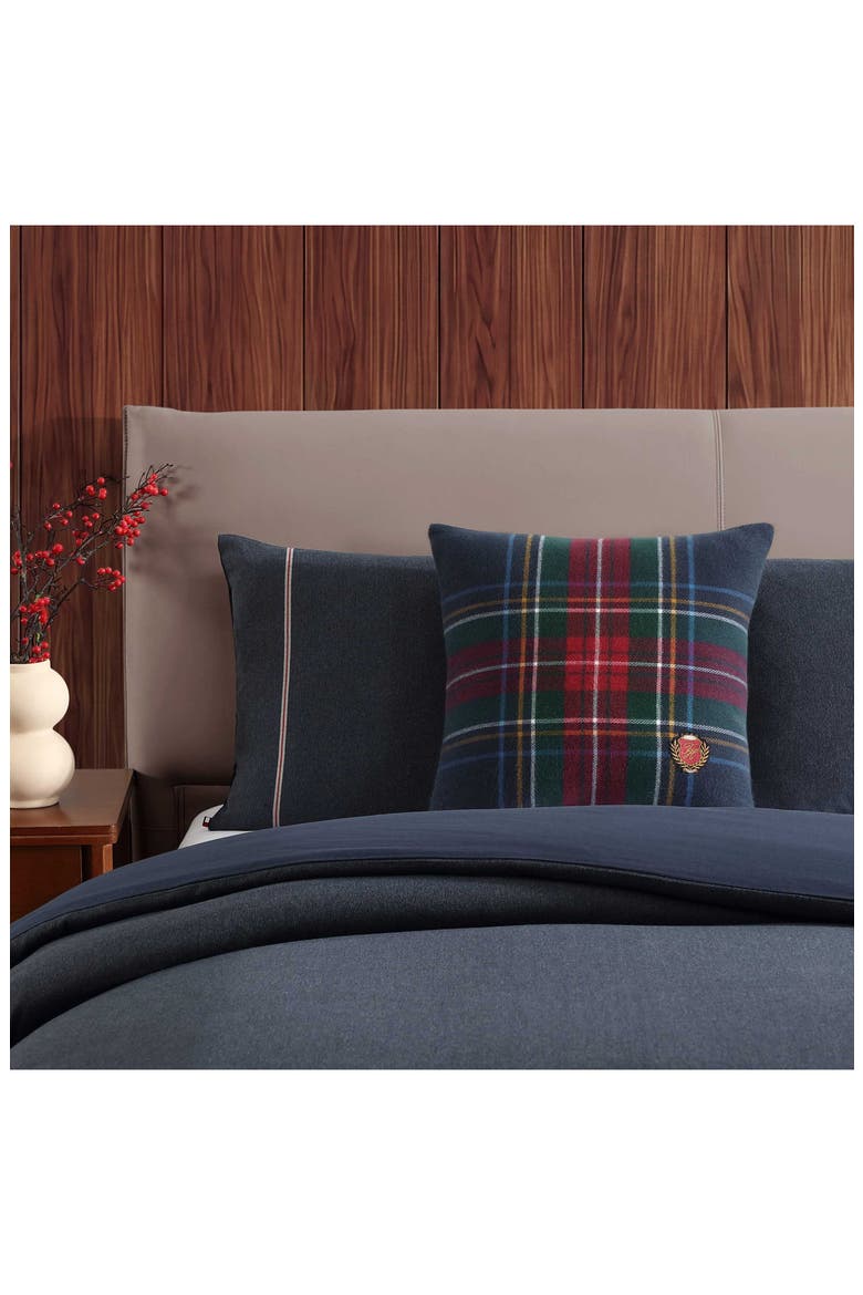 Devon Tartan Decorative Pillow, Alternate, color, NAVY BLUE