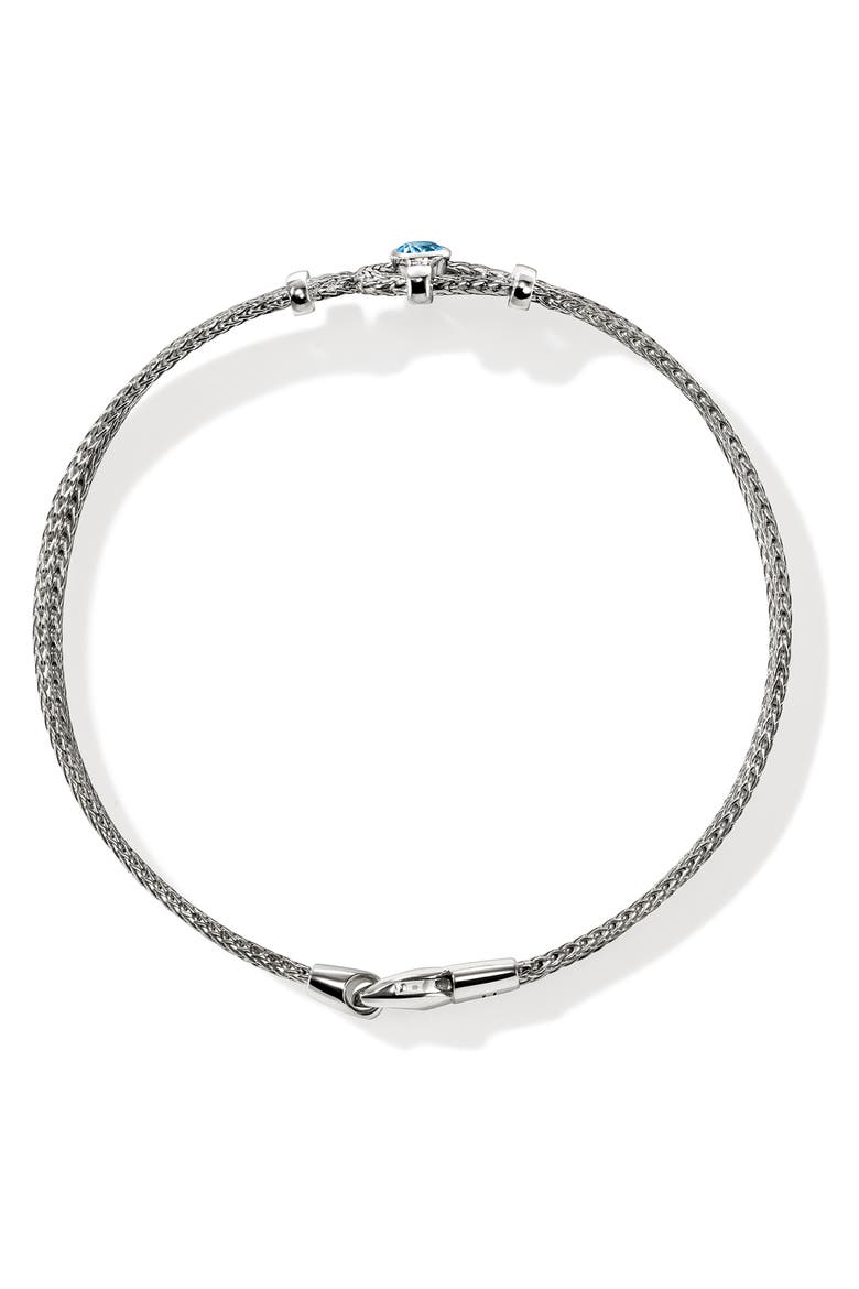 Icon Bracelet, Sterling Silver, Swiss Blue Topaz, 3.6mm, Alternate, color, SILVER