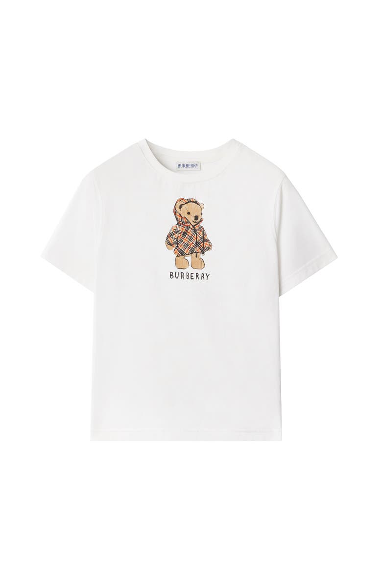 Burberry Puffer Bear Cotton T-shirt, Main, color, White