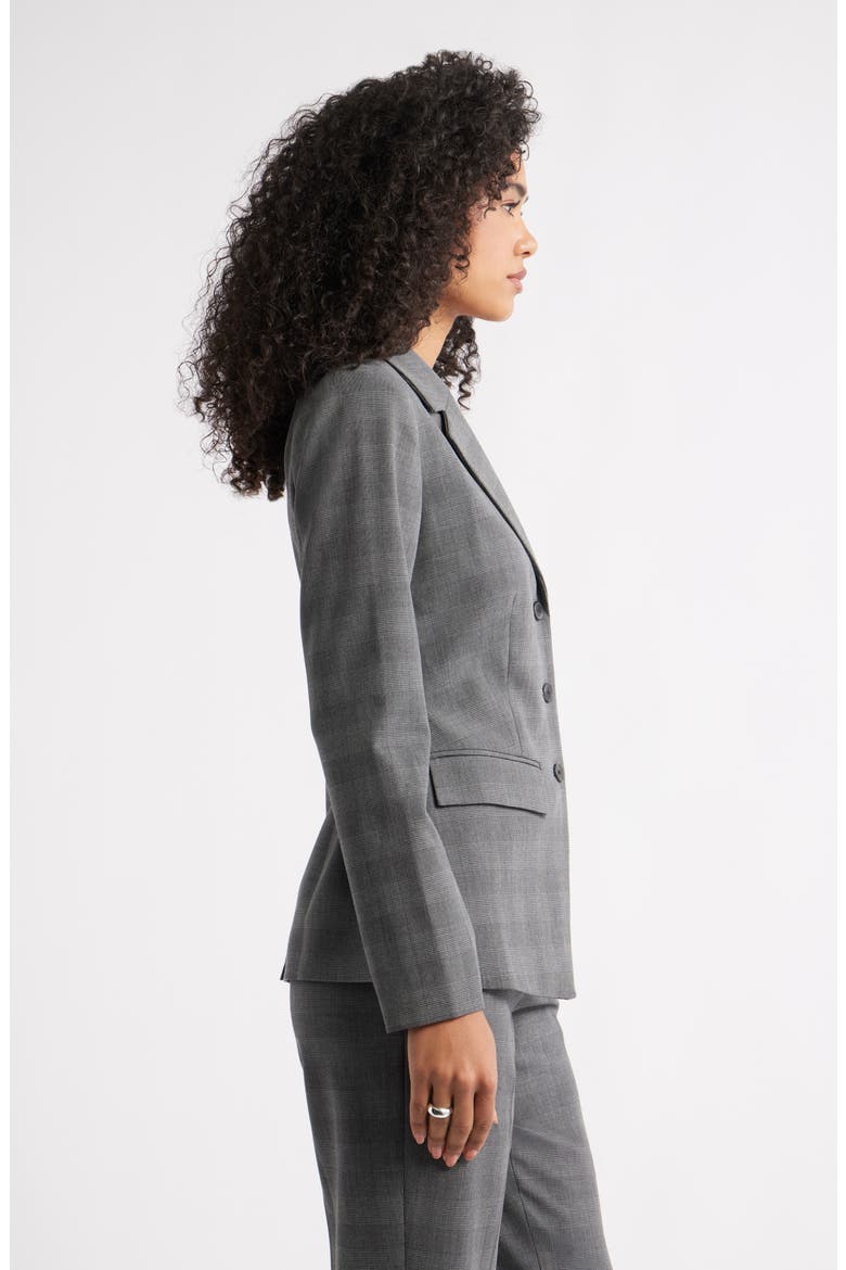 The Icon Fitted Single Breasted Blazer, Alternate, color, GREY GLEN PLAID