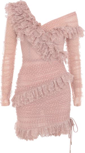 Sorrel Tulle Asymmetric Minidress