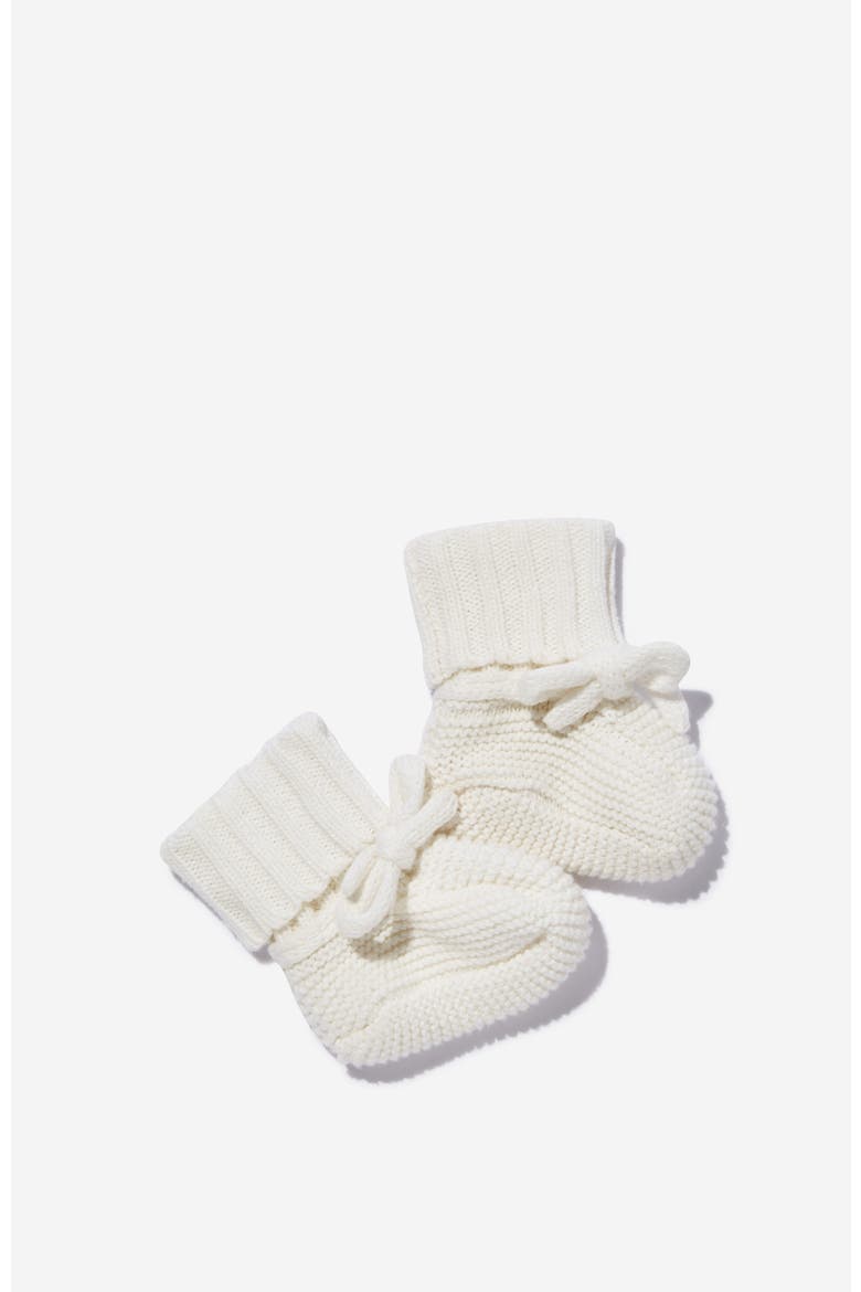 Organic Knit Booties, Alternate, color, Milk