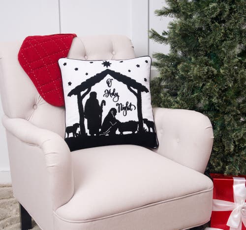 C & F Home C&f Home Holy Night Tufted Christmas Throw Pillow, 18" X 18" In Black
