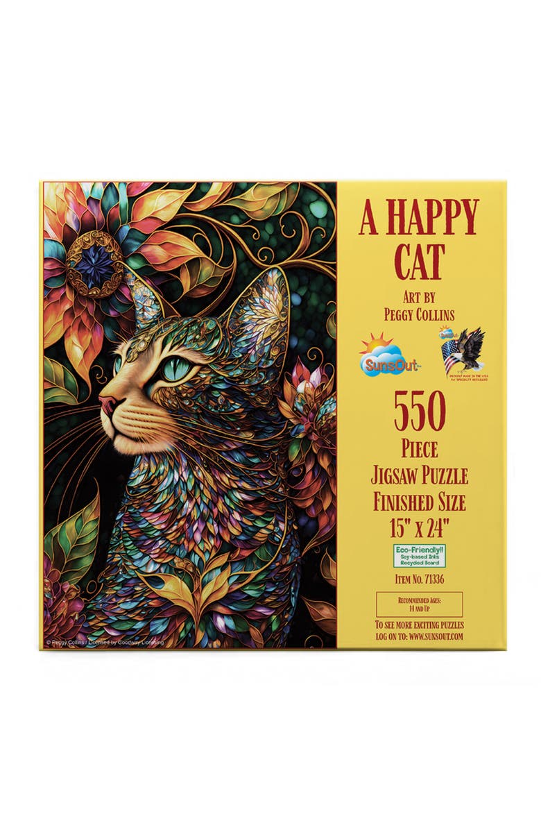 Sunsout A Happy Cat 550 piece Jigsaw Puzzle for Adults, Alternate, color, Multicolor