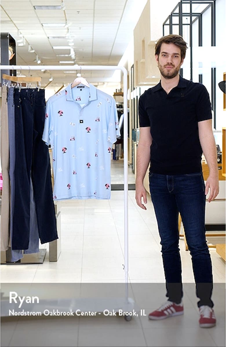 Roll 'Em Dice Print Performance Golf Polo, sales video thumbnail