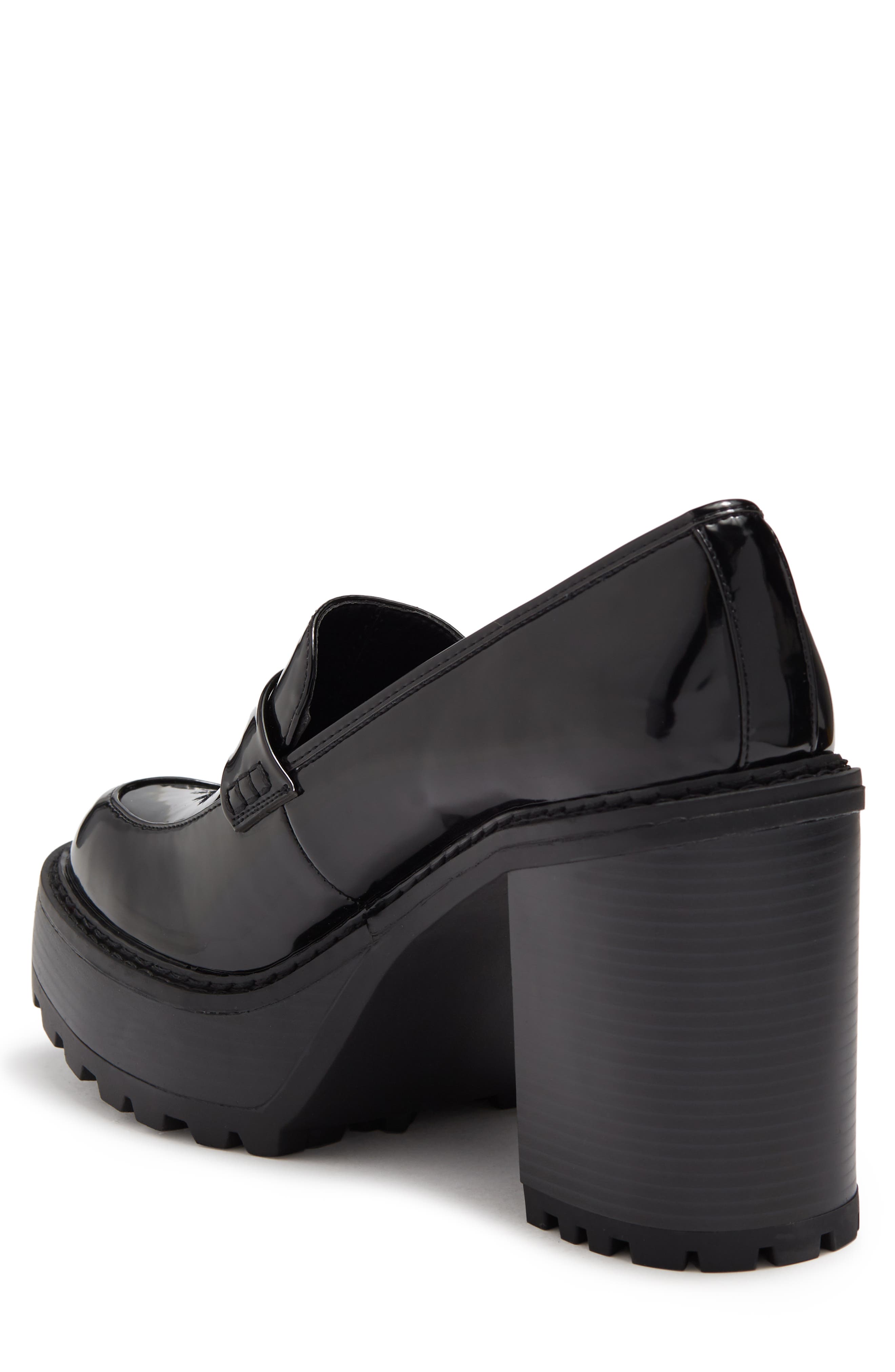 Madden Girl Kassidy Lug Sole Patent Penny Loafer Pump, Alternate, color, 