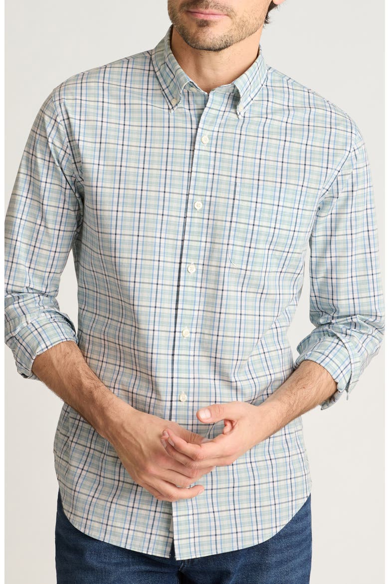 Everyday Plaid Cotton Stretch Flannel Button-Down Shirt, Main, color, ALMERIA PLAID
