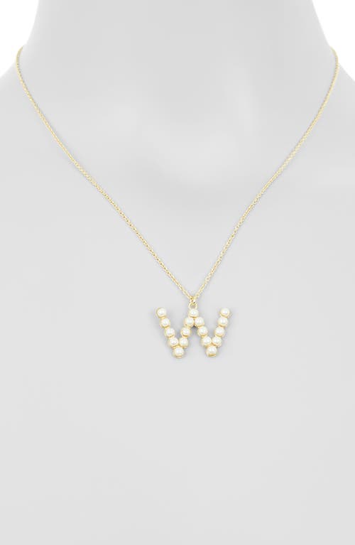 Meshmerise Imitation Pearl Initial Pendant Necklace In White