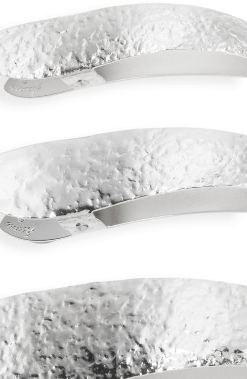 Ficcare Maximas Leaf Hammered Hair Clip In Silver Leaf