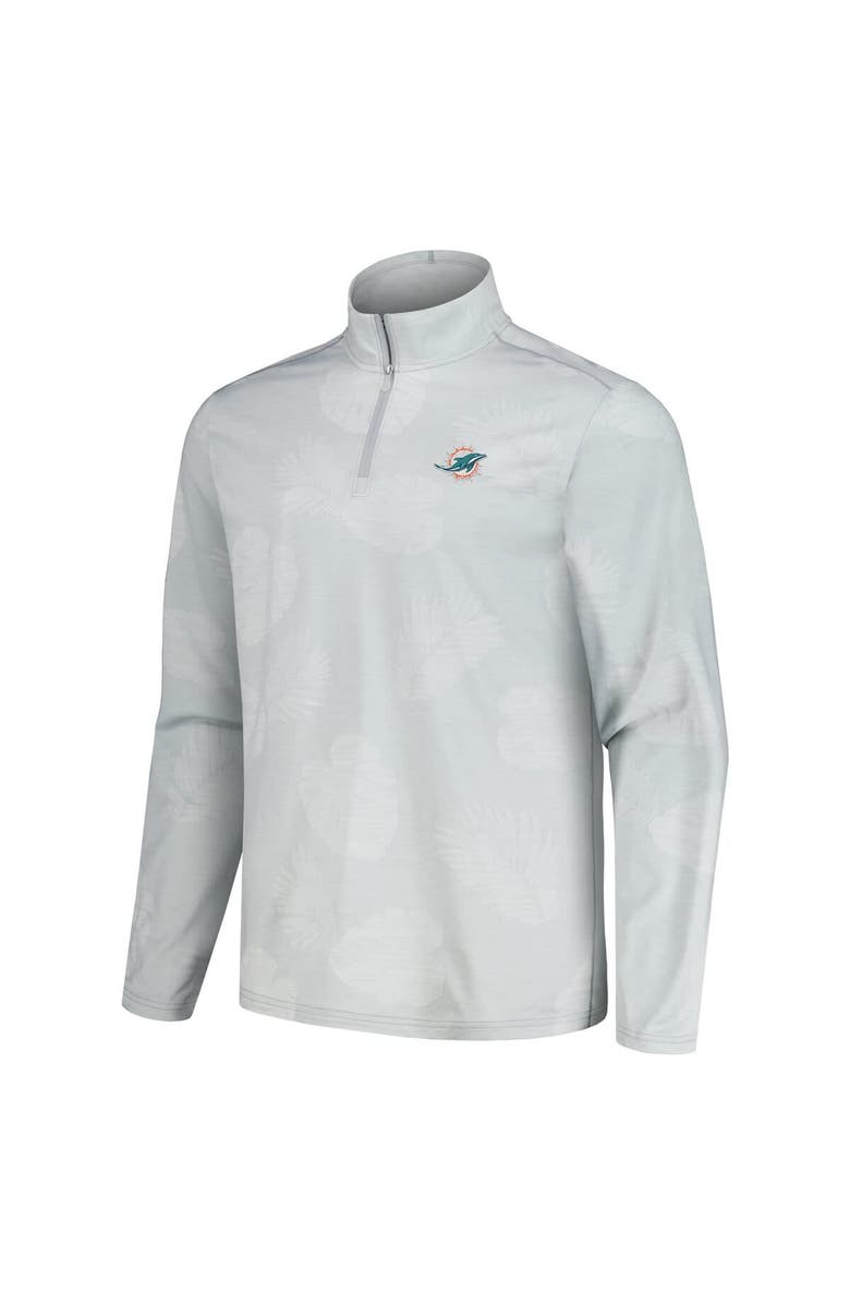 Tommy Bahama Men's Tommy Bahama Gray Miami Dolphins Delray Frond IslandZone Half-Zip Sweatshirt, Alternate, color, Gray
