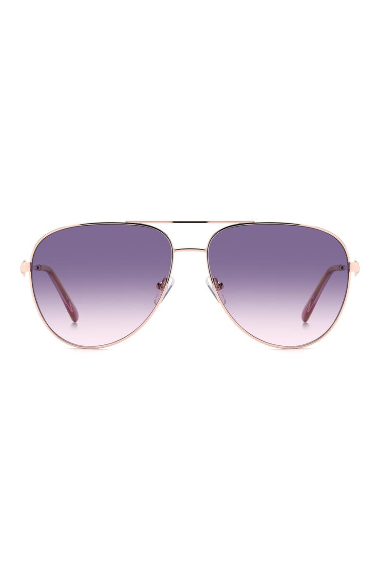65mm Oversize Gradient Pilot Sunglasses, Main, color, GOLD COPPER/ PLUM