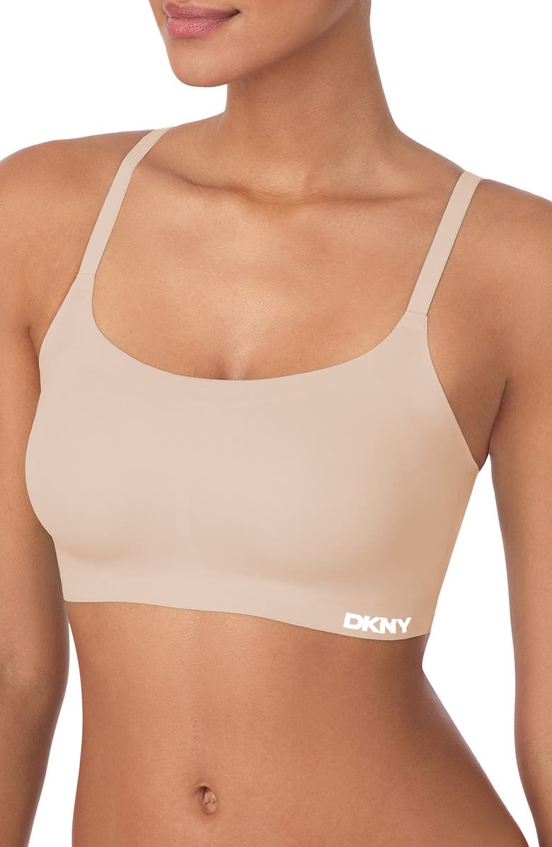 DKNY 2-Pack Laser Cut Scoop Bralettes, Alternate, color, Sand/ Orchid