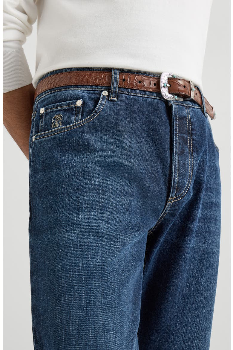 Traditional fit five-pocket trousers, Alternate, color, Denim