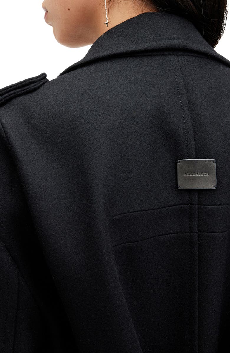AllSaints Augusta Wool Blend Trench Coat, Alternate, color, 