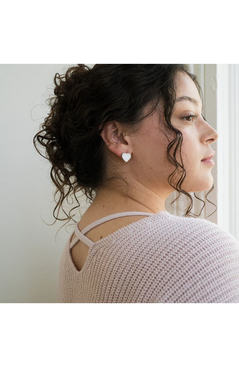 Matr Boomie Rajani Heart Mother of Pearl Earring Set - Set of 2, Alternate, color, White