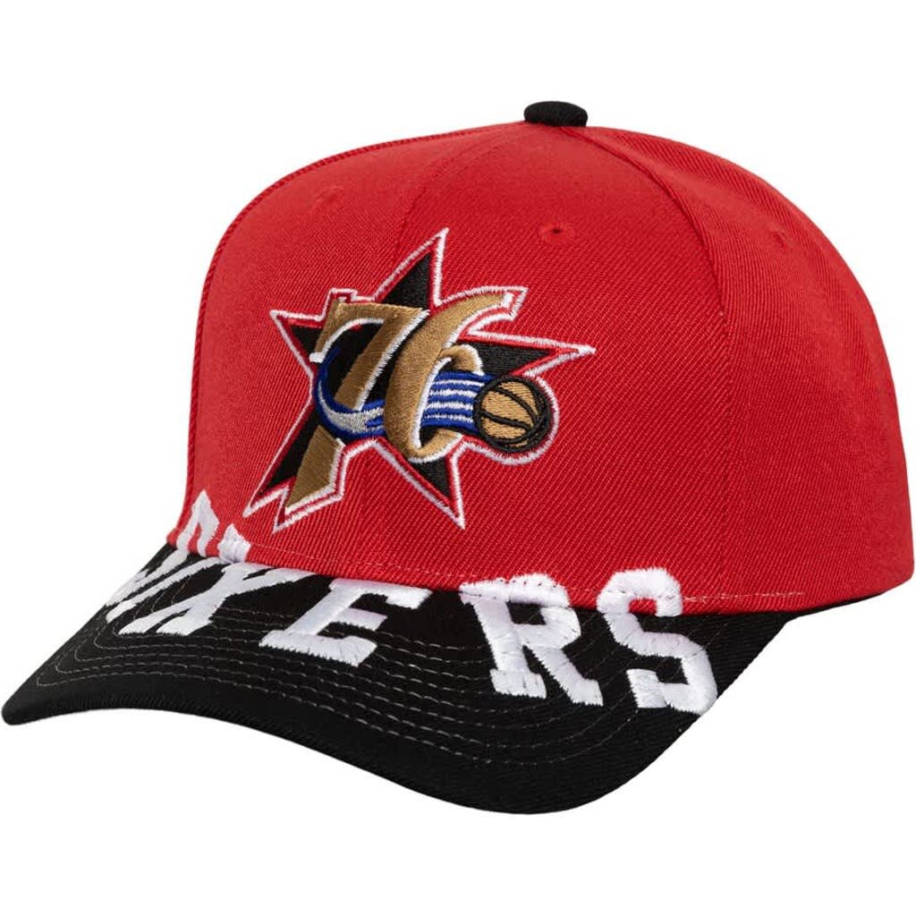 Mitchell & Ness Red/black Philadelphia 76ers Underarch Two-tone Pro Crown Snapback Hat