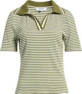Bernardo Stripe Johnny Collar Polo