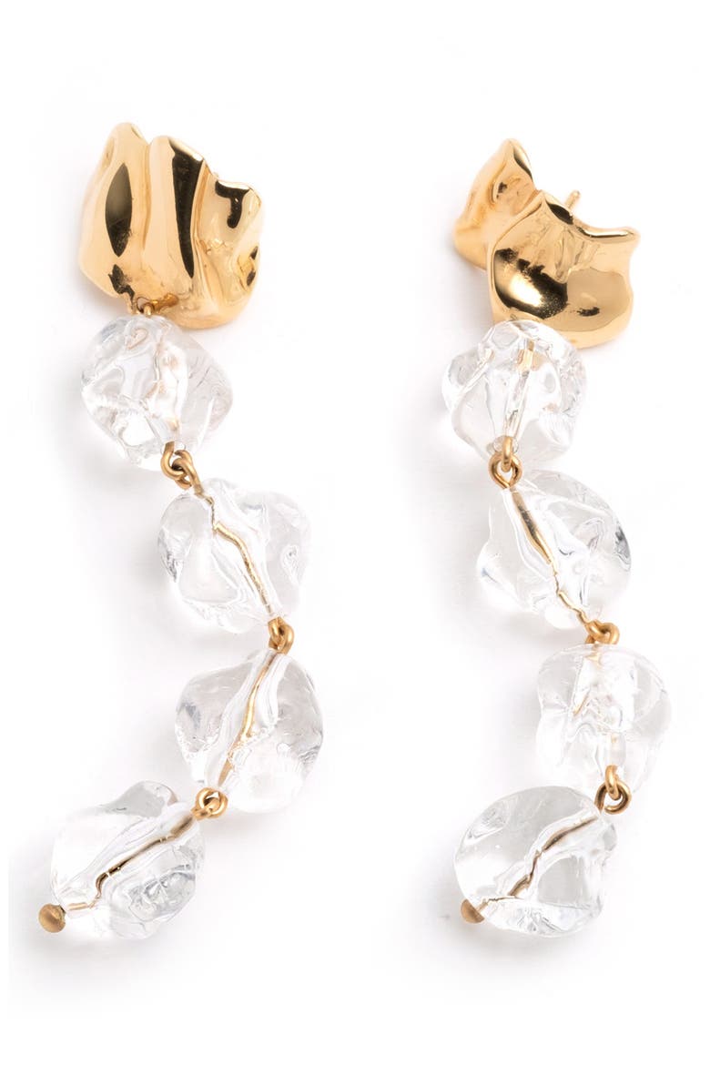 Lucite® Drip Earrings, Alternate, color, GOLD