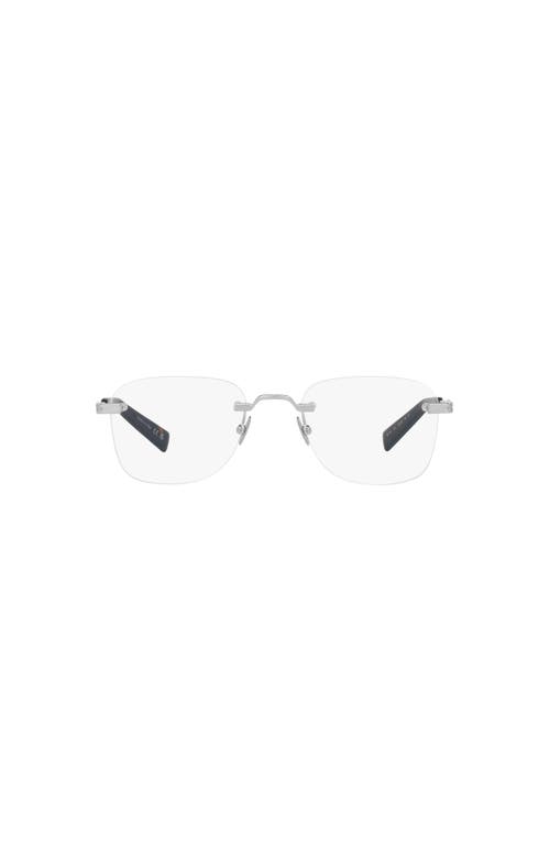 Saint Laurent 53mm Round Optical Glasses In Metallic