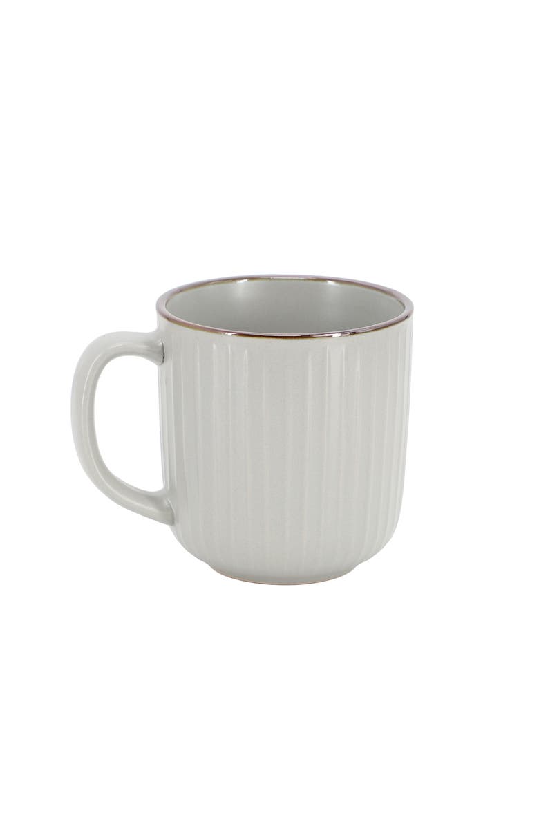 Elama Leo 16 Piece Stoneware Dinnerware Set, Alternate, color, Grey