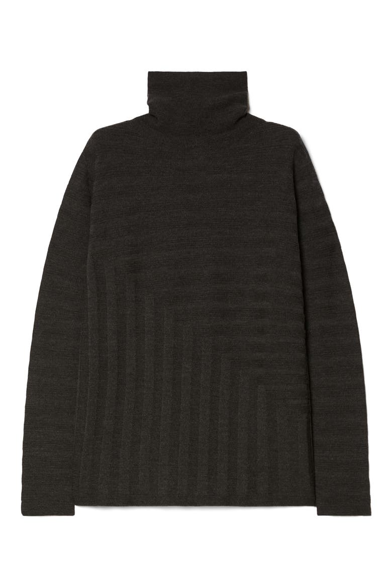 Onde Virgin Wool Turtleneck Sweater, Alternate, color, DARK GREY