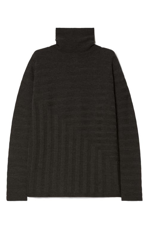 Marina Rinaldi Onde Virgin Wool Turtleneck Sweater In Gray