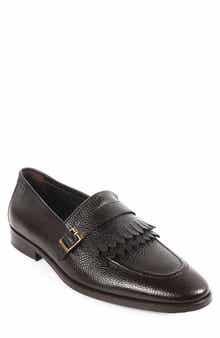 VELLAPAIS Tortoise Kiltie Fringe Loafer