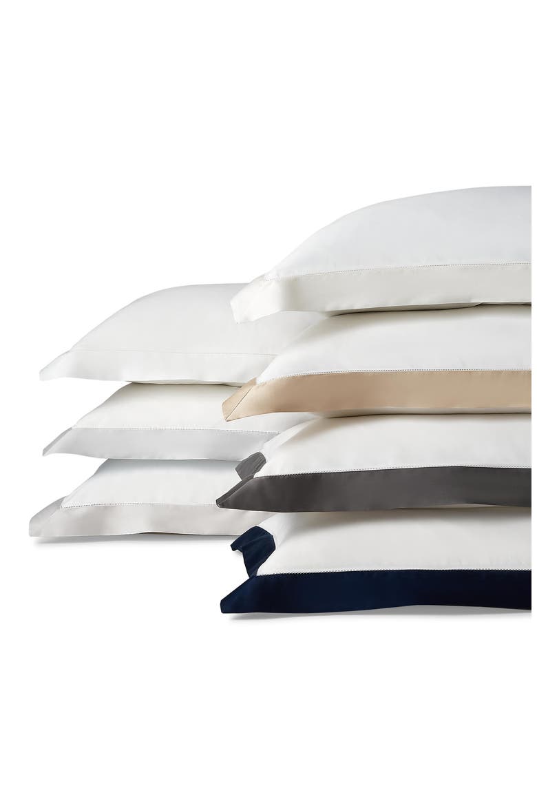 Contrast Border Organic Cotton Sham, Alternate, color, TRUE PLATINUM