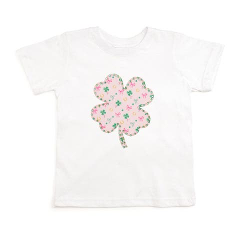 Ditsy Shamrock Patch St. Patrick's Day Short Sleeve T-Shirt (Baby, Toddler & Little Kid)