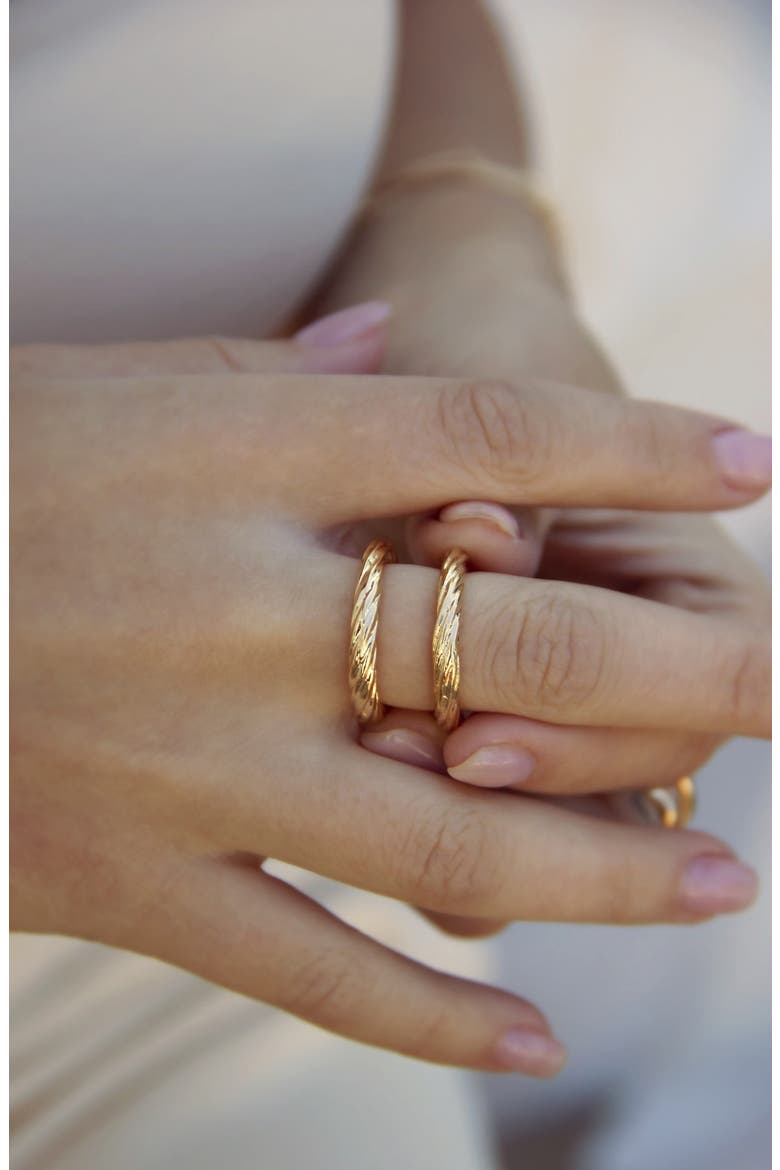 Twist Set of 2 Rings, Alternate, color, GOLD