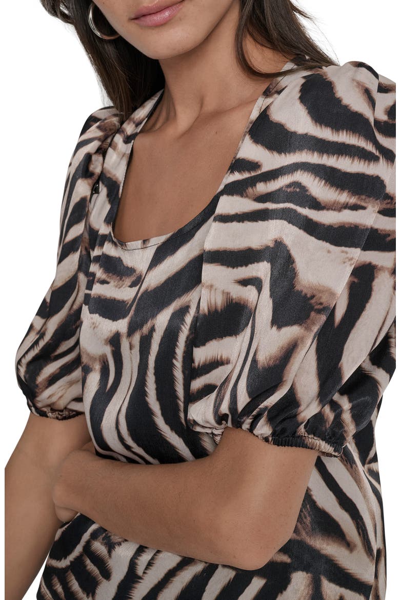 Zebra Print Cold Shoulder Top, Alternate, color, BLURRED ZEBRA