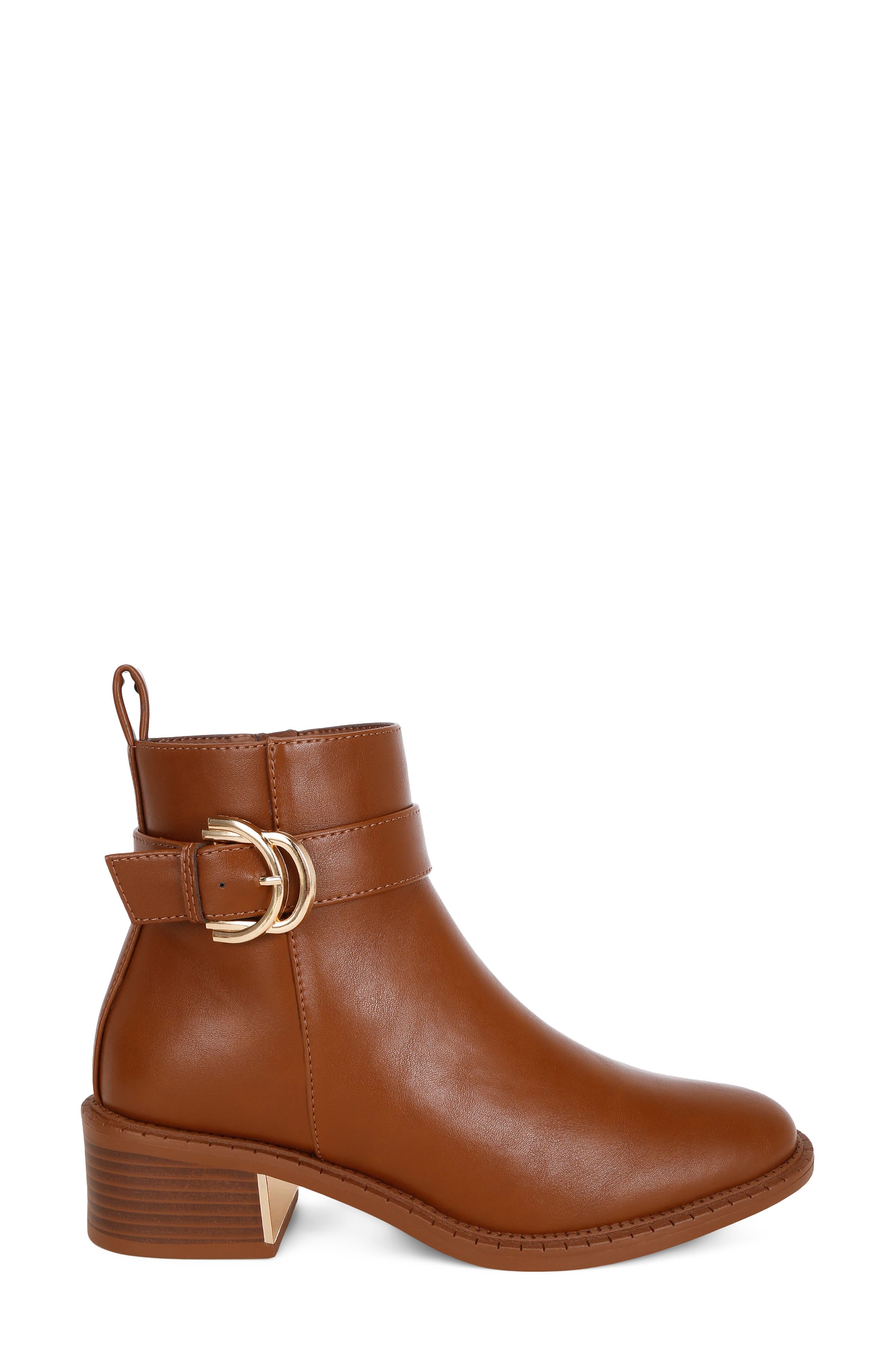 Winifred Leather Bootie, Alternate, color, BROWN SMOOTH