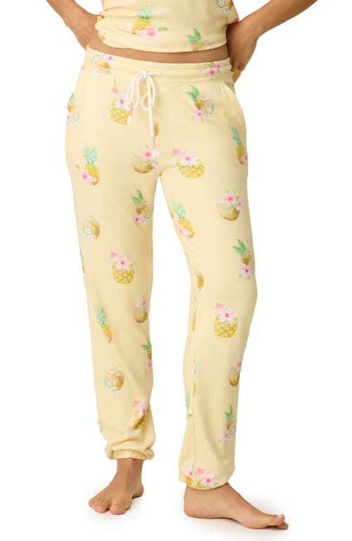 Shop Pj Salvage Aloha Hour Butter Jersey Lounge Jogger Pants