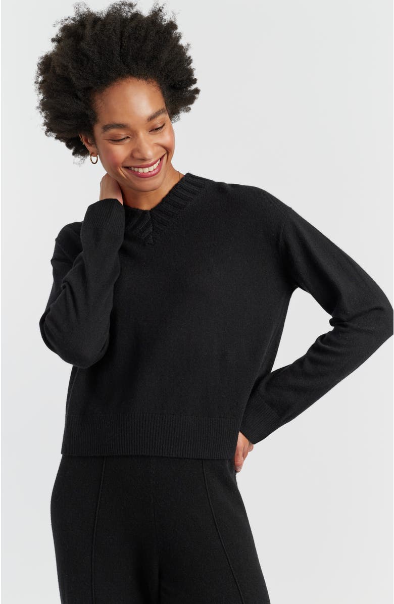 Chinti & Parker Wool-Cashmere Ribbed V-neck Sweater, Main, color, 