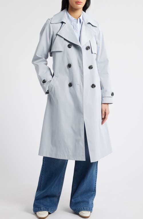 Sam Edelman Double Breasted Trench Coat In Coastal Blue