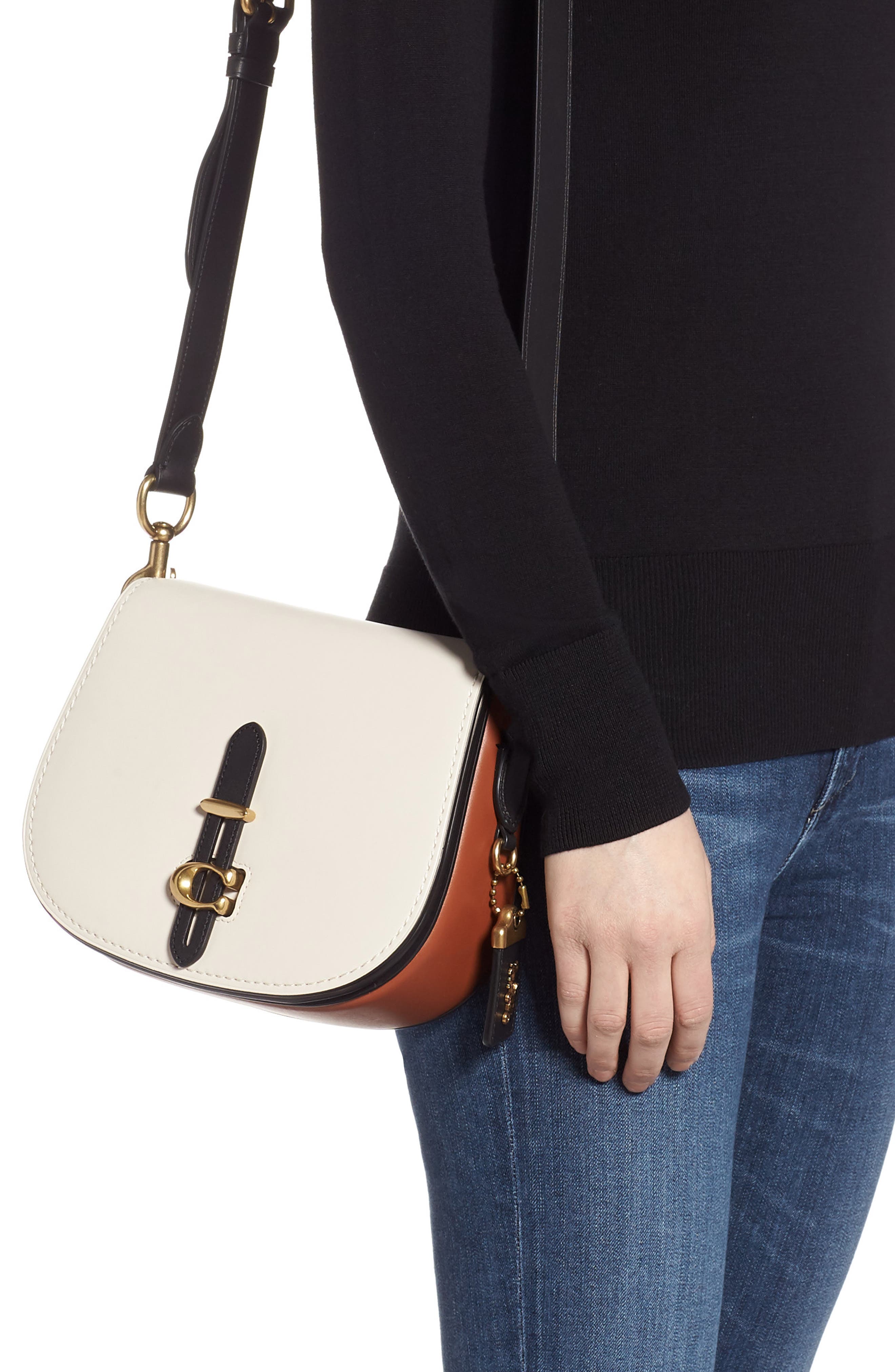 COACH Saddle 24 Leather Saddle Bag, Alternate, color, 