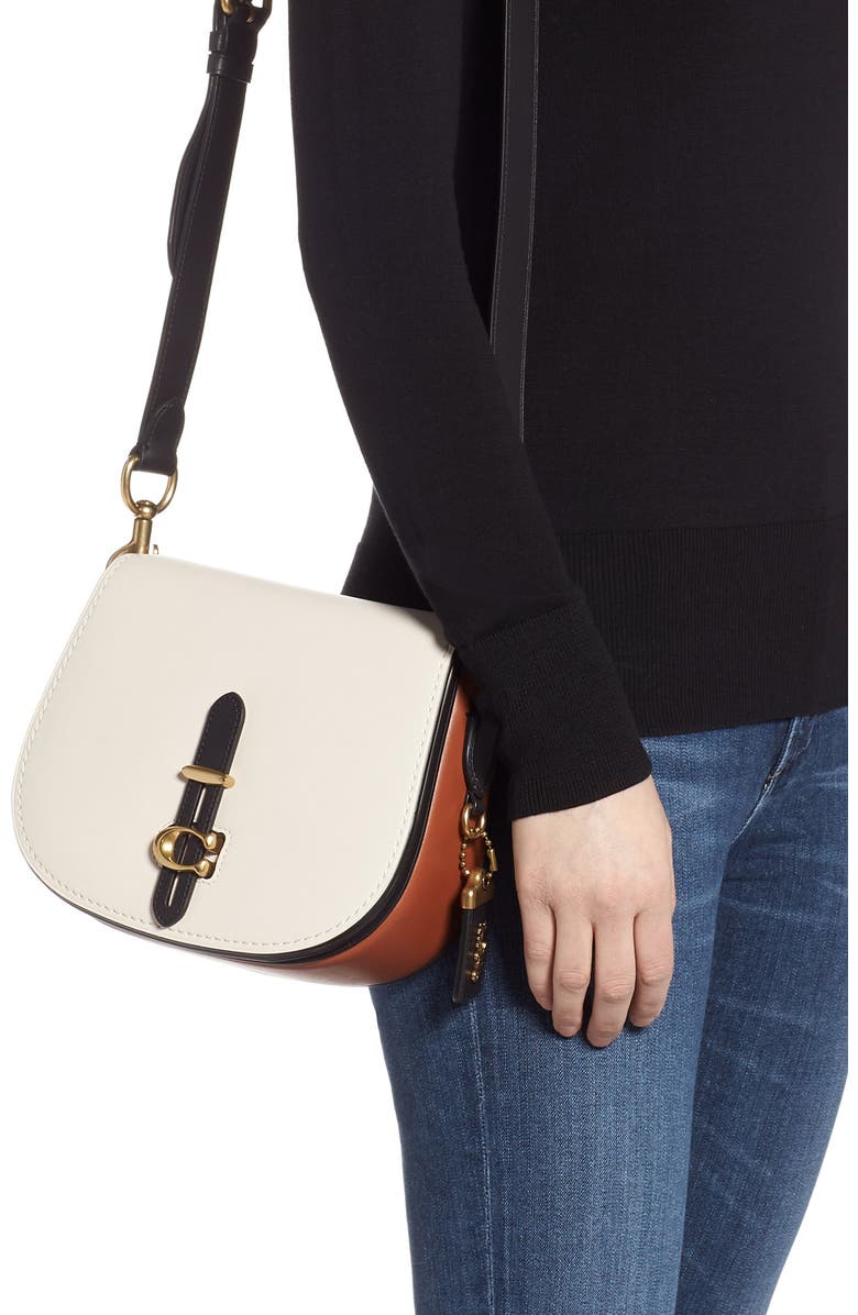 COACH Saddle 24 Leather Saddle Bag, Alternate, color,