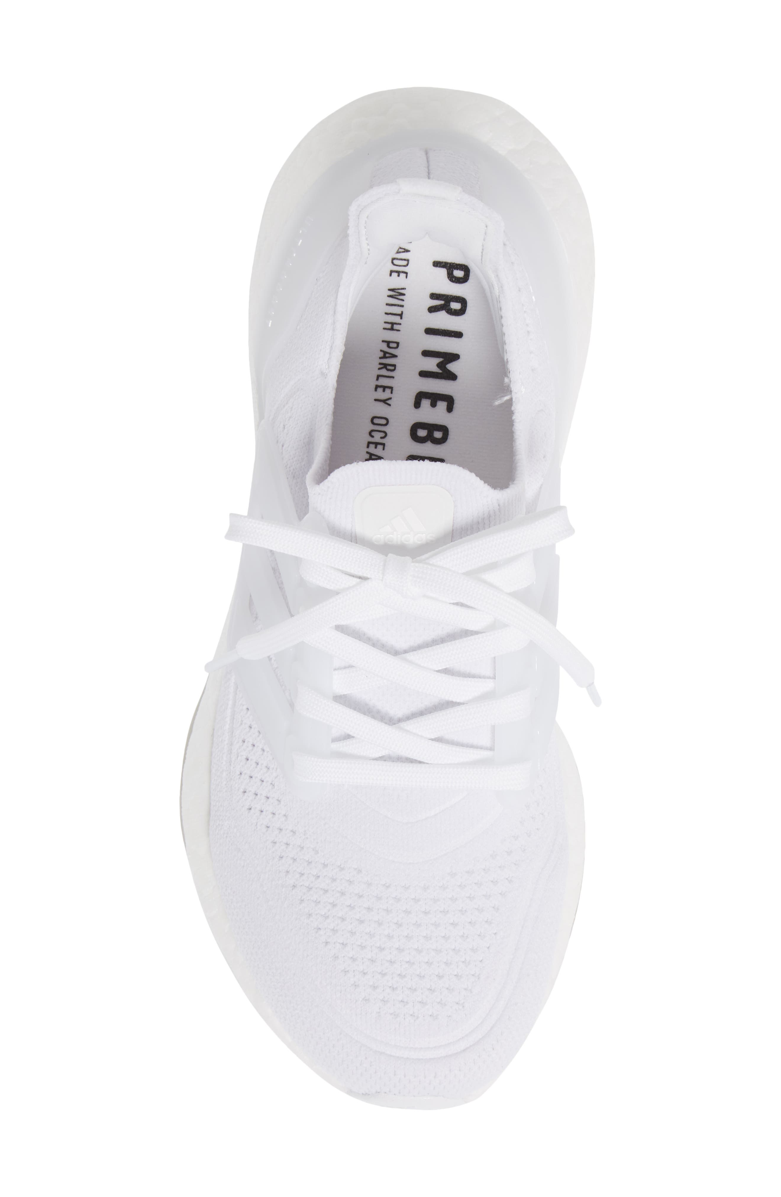 UltraBoost 21 Running Shoe, Alternate, color, WHITE/ WHITE/ GREY
