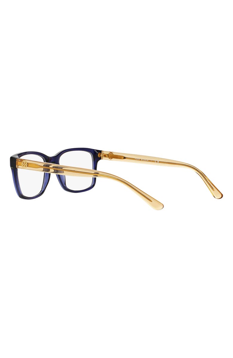 Tory Burch 52mm Rectangle Optical Glasses, Alternate, color, Navy