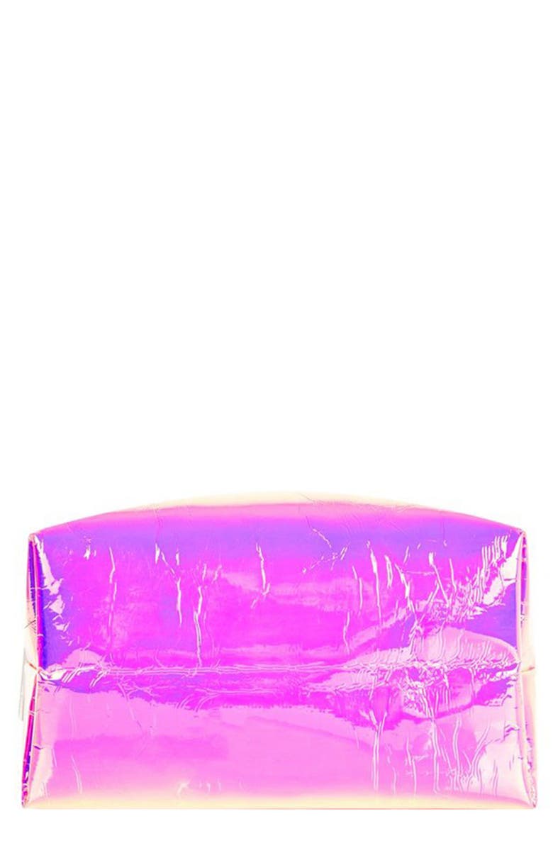 Skinnydip Skinny Dip Pink Hologram Cosmetics Bag, Main, color, 