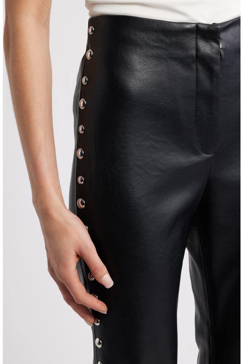 Ares Flare Faux Leather Pants, Alternate, color, BLACK