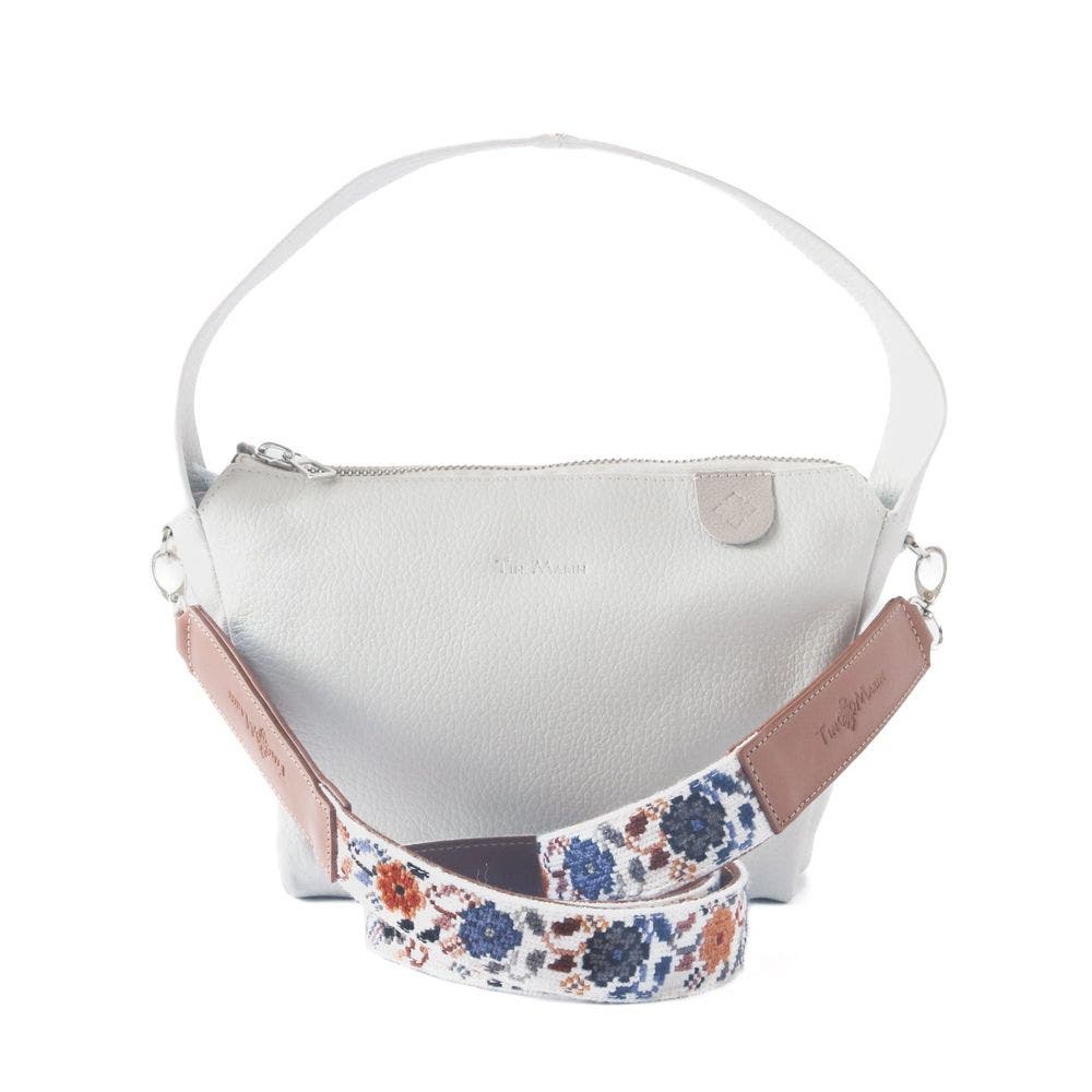 Maina Shoulder Leather Bag, Alternate, color, White