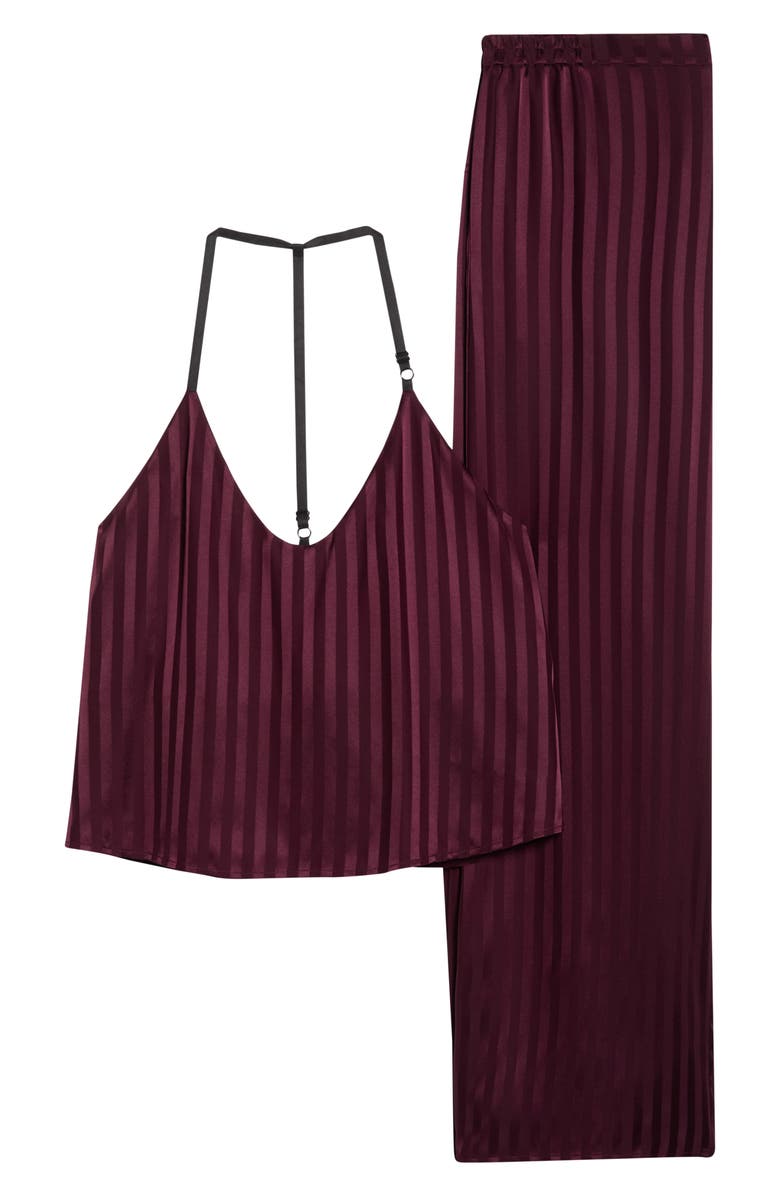 Lunya Washable Stripe Mulberry Silk Jacquard Pajamas, Alternate, color, Vintg Merlot Jacquard