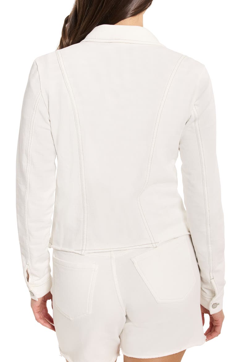 French Terry Trucker Jacket, Alternate, color, PAPER WHITE