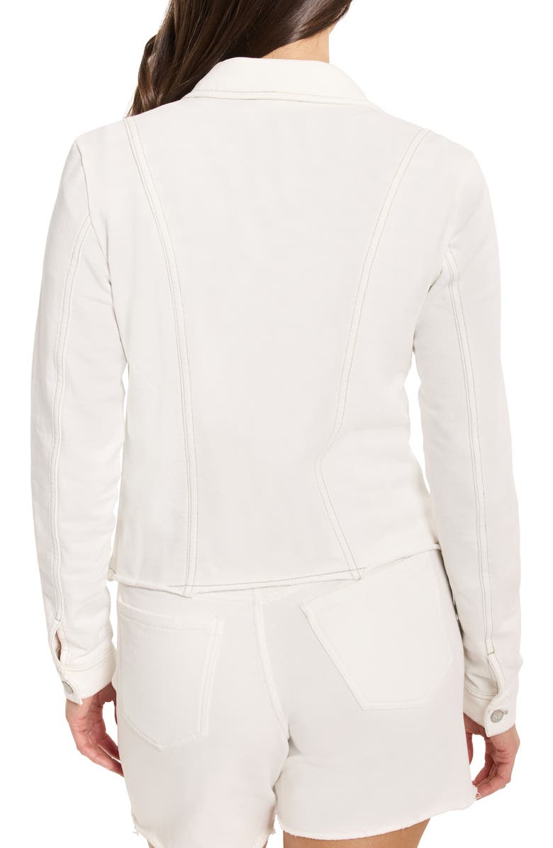 NZT by NIC+ZOE French Terry Trucker Jacket, Alternate, color, Paper White