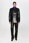 COS Leather Double-Breasted Blazer